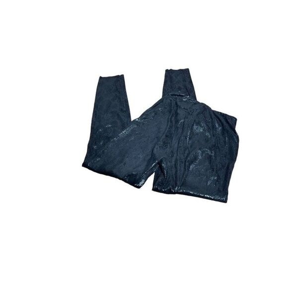 Zara Basic Shimmery Black Faux Snakeskin Leggings Size XS - Picture 2 of 3